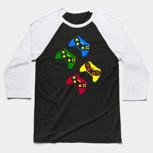 Multi-color Gamer Controller Baseball T-Shirt